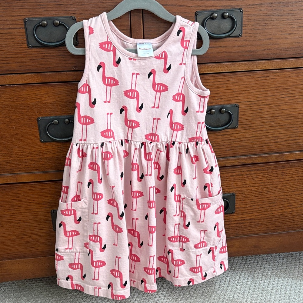 Pink Flamingo Kids Dress by Hanna Andersson - Size 6/7
